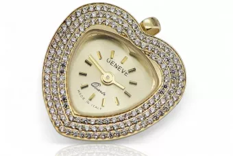 Yellow 14k gold Lady watch pendant Geneve lw121y