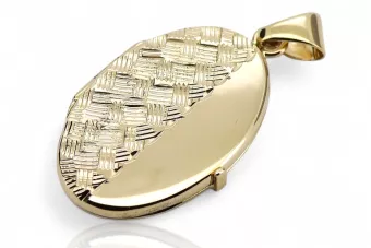 Original yellow 14k gold beautiful oval pendant cpn065y