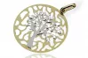 Original Italian yellow 14k gold beautiful lucky tree pendant cpn067yw