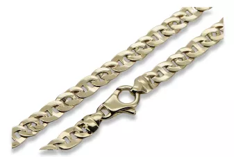 Italienische gelbe 14-Karat-585-Gold-Massivkette im Gucci-Stil cc048y