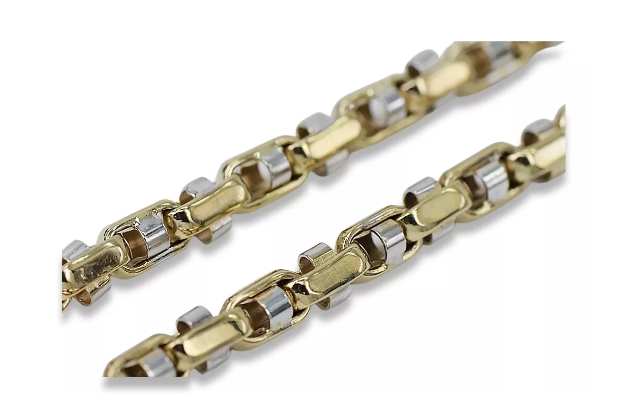 Italienisches Gelb 14 Karat 585 Gold Neue moderne Kette cc101yw