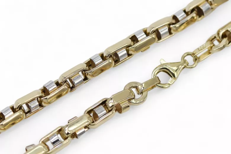 Italienisches Gelb 14 Karat 585 Gold Neue moderne Kette cc101yw