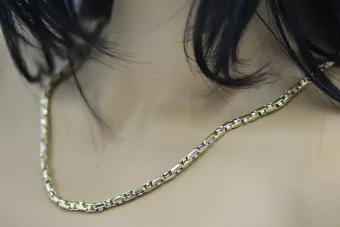 Italienisches Gelb 14 Karat 585 Gold Neue moderne Kette cc101yw