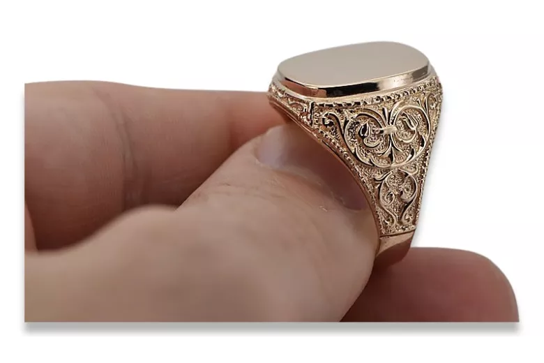 Ruso rosa de oro soviético joyería hombre anillo letrero