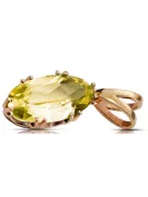Artisanat vintage Pendentif Péridot jaune Or rose 14 carats vintage d'origine vpc019r