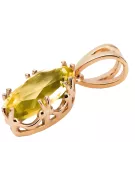 Artisanat vintage Pendentif Péridot jaune Or rose 14 carats vintage d'origine vpc019r