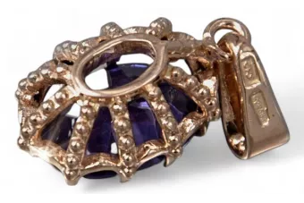 Sidabrinis 925-asis pakabalas su aleksandrito vpc008s rusų sovietų vintage stiliumi