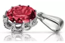 Vintage Jewlery Pendant Ruby Sterling silver 925 vpc008s