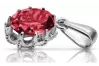 Vintage Jewlery Pendant Ruby Sterling silver 925 vpc008s