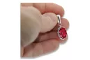 Vintage Jewlery Pendant Ruby Sterling silver 925 vpc008s