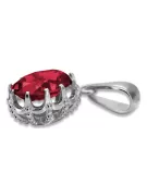 Vintage Jewlery Pendant Ruby Sterling silver 925 vpc008s