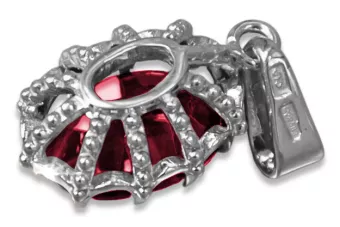 Vintage Jewlery Pendant Ruby Sterling silver 925 vpc008s