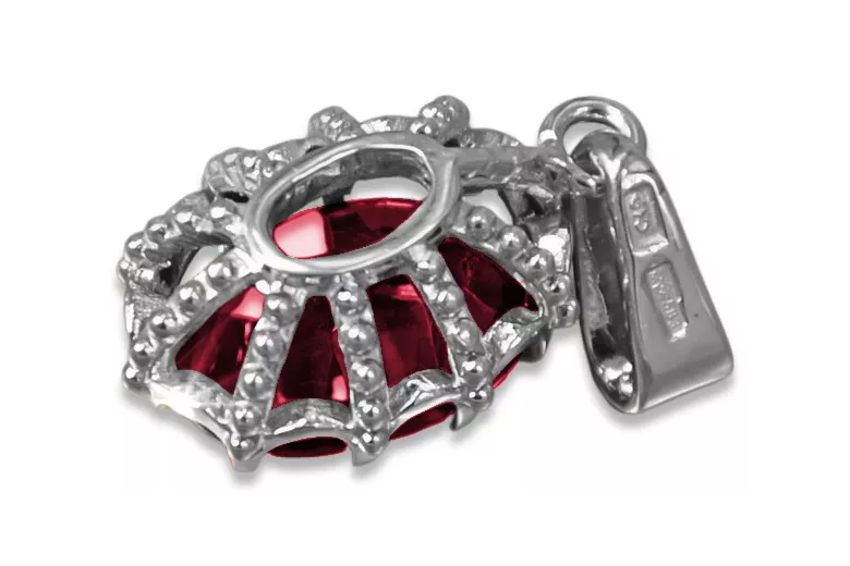 Vintage Jewlery Pendant Ruby Sterling silver 925 vpc008s