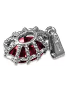 Vintage Jewlery Pendant Ruby Sterling silver 925 vpc008s