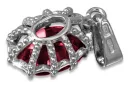 Vintage Jewlery Pendant Ruby Sterling silver 925 vpc008s
