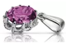 Vintage Pendant Amethyst Sterling silver 925 vpc008s
