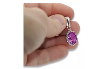 Vintage Pendant Amethyst Sterling silver 925 vpc008s