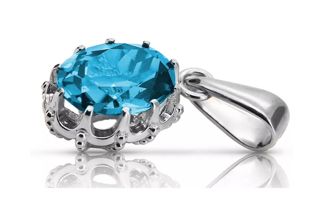 Pendant Aquamarine Sterling silver 925 Vintage craft vpc008s Pendant Aquamarine Sterling silver 925 Vintage craft vpc008s