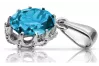 Pendant Aquamarine Sterling silver 925 Vintage craft vpc008s