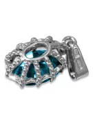 Pendant Aquamarine Sterling silver 925 Vintage craft vpc008s