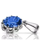 Sterling silver 925 Sapphire Pendant Vintage style vpc008s