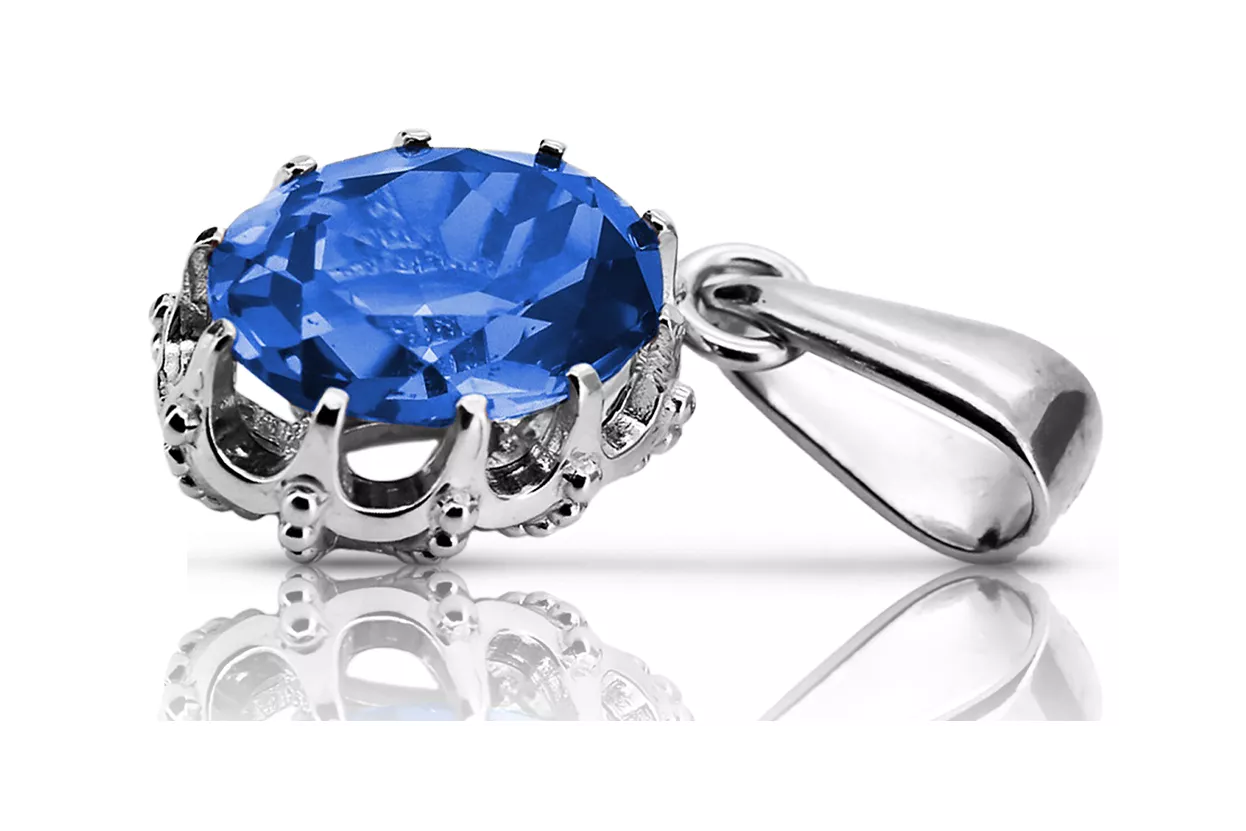 Sterling silver 925 Sapphire Pendant Vintage style vpc008s Sterling silver 925 Sapphire Pendant Vintage style vpc008s