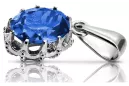Sterling silver 925 Sapphire Pendant Vintage style vpc008s