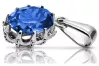 Sterling silver 925 Sapphire Pendant Vintage style vpc008s
