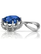 Sterling silver 925 Sapphire Pendant Vintage style vpc008s