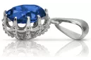 Sterling silver 925 Sapphire Pendant Vintage style vpc008s