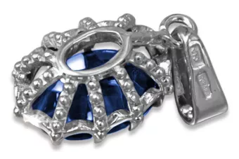 Sterling silver 925 Sapphire Pendant Vintage style vpc008s