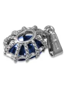 Sterling silver 925 Sapphire Pendant Vintage style vpc008s