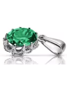 Pendant Emerald Sterling silver 925 Vintage Jewlery vpc008s