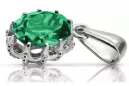 Pendant Emerald Sterling silver 925 Vintage Jewlery vpc008s