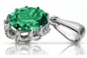 Pendant Emerald Sterling silver 925 Vintage Jewlery vpc008s