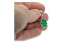 Pendant Emerald Sterling silver 925 Vintage Jewlery vpc008s