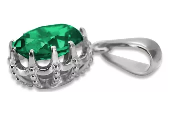 Pendant Emerald Sterling silver 925 Vintage Jewlery vpc008s