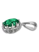 Pendant Emerald Sterling silver 925 Vintage Jewlery vpc008s