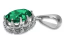 Pendant Emerald Sterling silver 925 Vintage Jewlery vpc008s