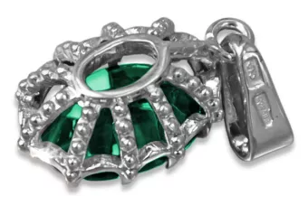 Pendant Emerald Sterling silver 925 Vintage Jewlery vpc008s