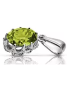 Sterling silver 925 Yellow Peridot Pendant Vintage vpc008s
