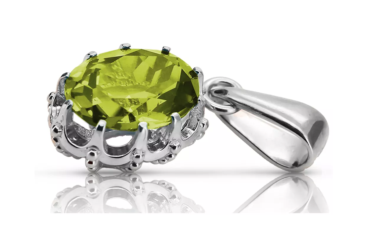 Sterling silver 925 Yellow Peridot Pendant Vintage vpc008s Sterling silver 925 Yellow Peridot Pendant Vintage vpc008s