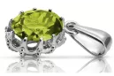 Sterling silver 925 Yellow Peridot Pendant Vintage vpc008s