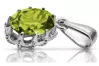 Sterling silver 925 Yellow Peridot Pendant Vintage vpc008s