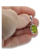 Sterling silver 925 Yellow Peridot Pendant Vintage vpc008s