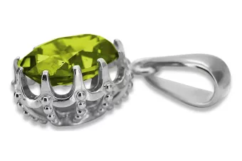 Gelber Peridot Sterling Silber 925 Anhänger Vintage Schmuck vpc008s