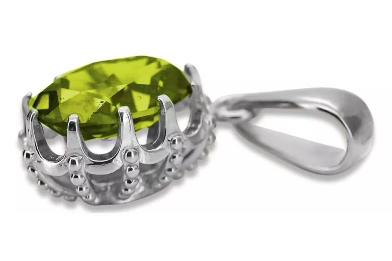 Sterling silver 925 Yellow Peridot Pendant Vintage vpc008s