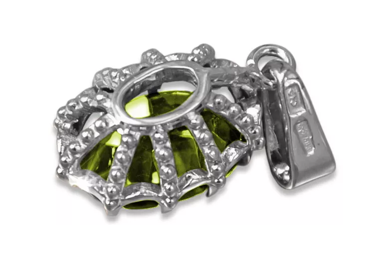 Sterling silver 925 Yellow Peridot Pendant Vintage vpc008s