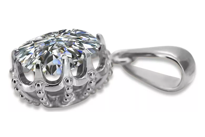 Sterling silver 925 Zircon Pendant Vintage style vpc008s