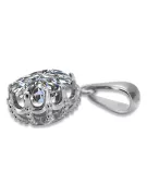 Sterling silver 925 Zircon Pendant Vintage style vpc008s